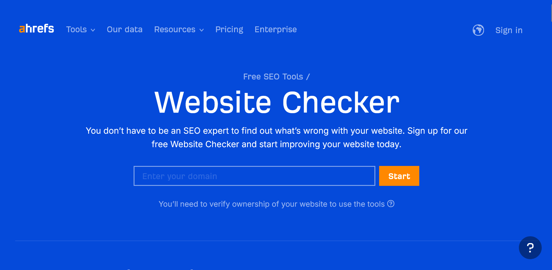 Ahrefs Website Checker